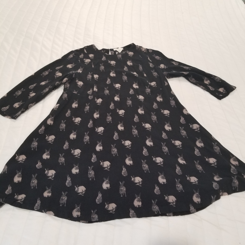 Black and Gray Patterned Mini Dress